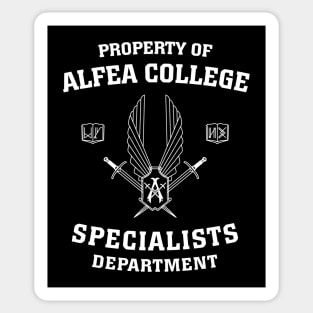 Property of Alfea College: Specialists Department Sticker